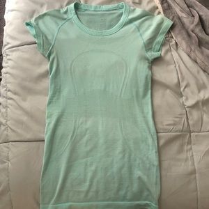 teal lululemon compression shirt size 2
